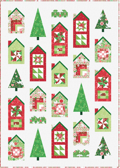 Vintage Christmas Kit - Little Tree Fabric/Aqua trucks (Pattern not in –  Catching Stitches Quilt Shop